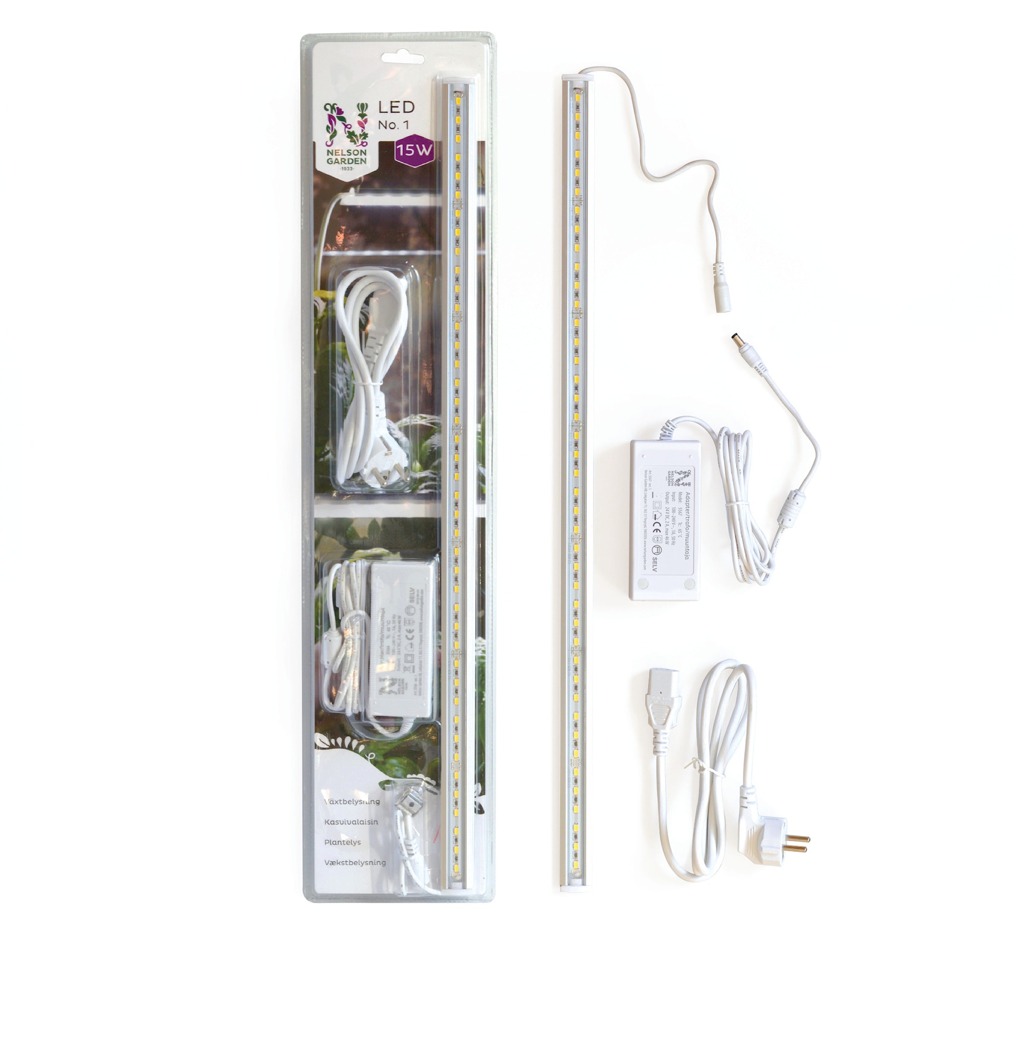 Nelson Garden Växtbelysn. LED No.1 60cm 15W m.adapter