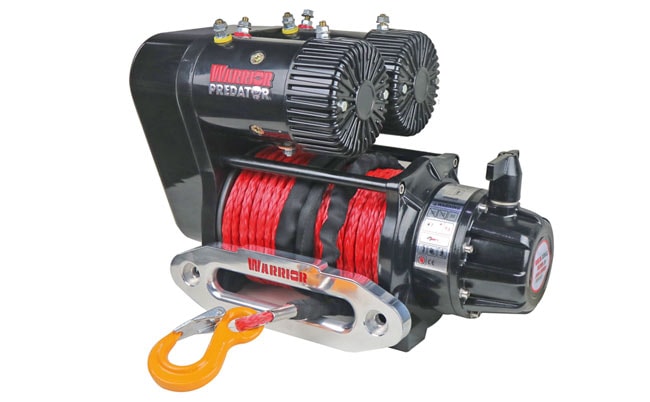 Warrior Winches Vinsj Predator dobbelmotor 10000 lb 12V, stålvaier og trådløs fjernstyring