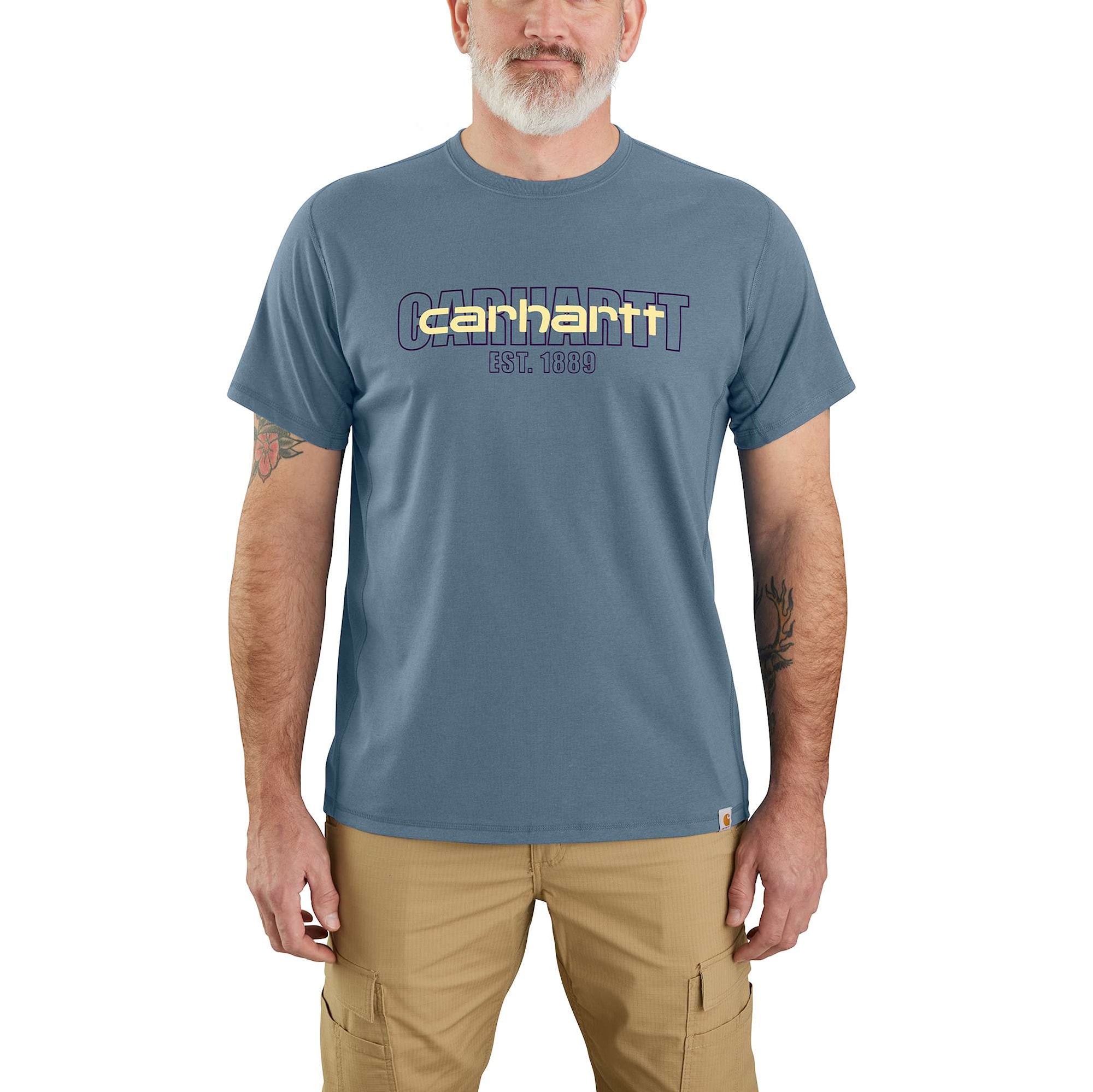 Carhartt Force s/s logo grafisk T-shirt, Herre, Thundercloud