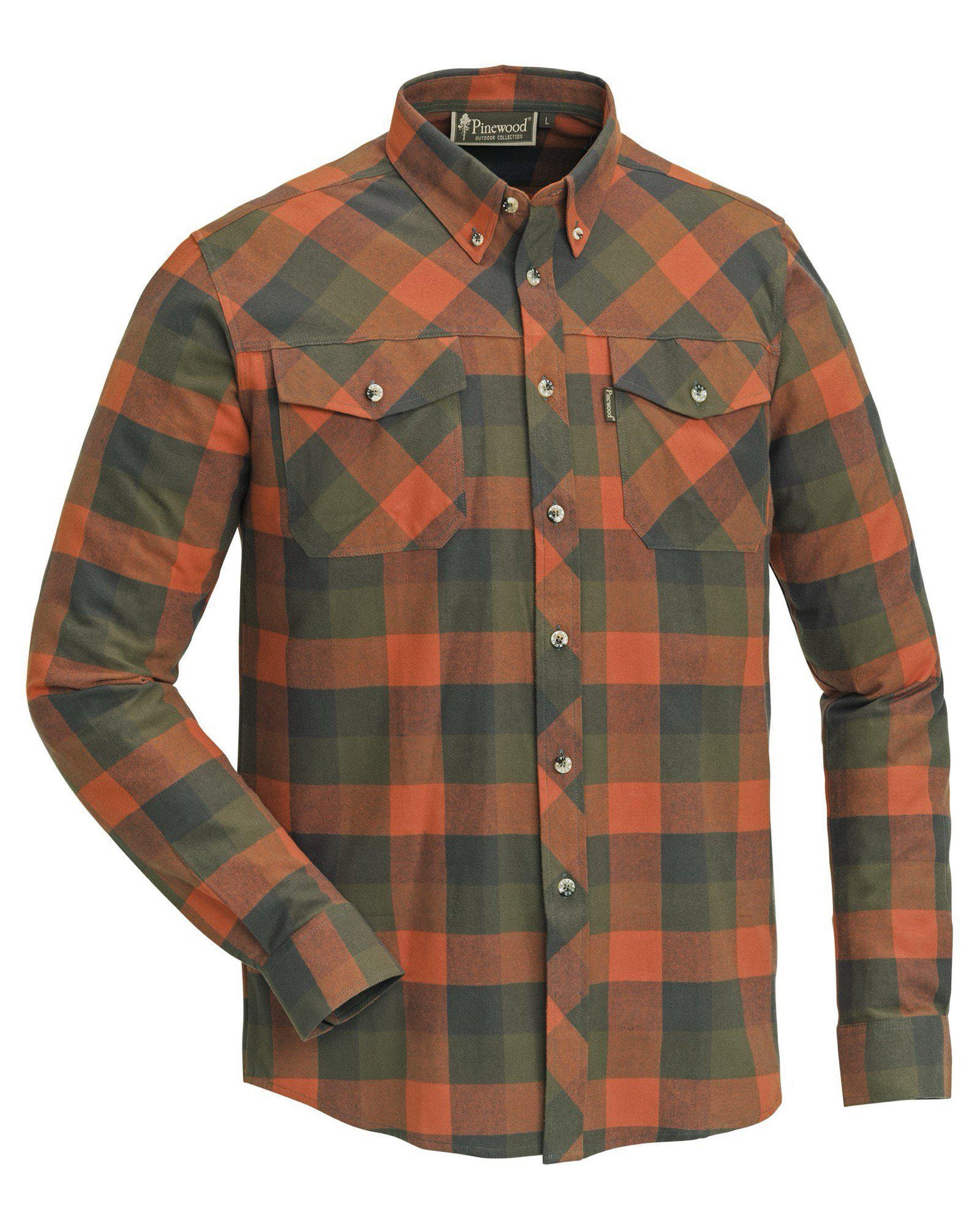 Pinewood Lumbo Skjorta Herr Terracotta/Green