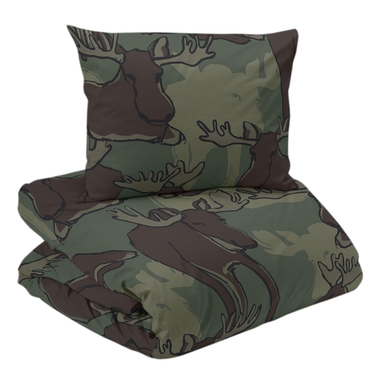 Redlunds Bettbezug-Set Moose Green 2-teilig