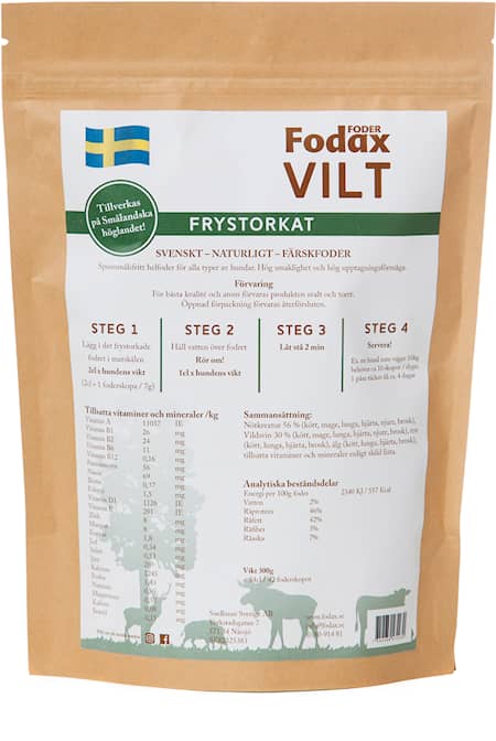 Fodax Vilt Frystorkat 300 g