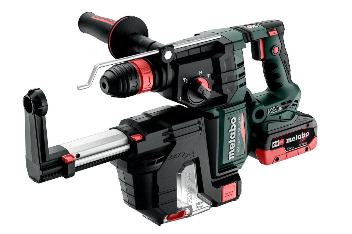 Metabo Borrhammare KH 18 LTX BL 28 Q Set ISA med Dammutsug och 2x5,5ah batterier & laddare