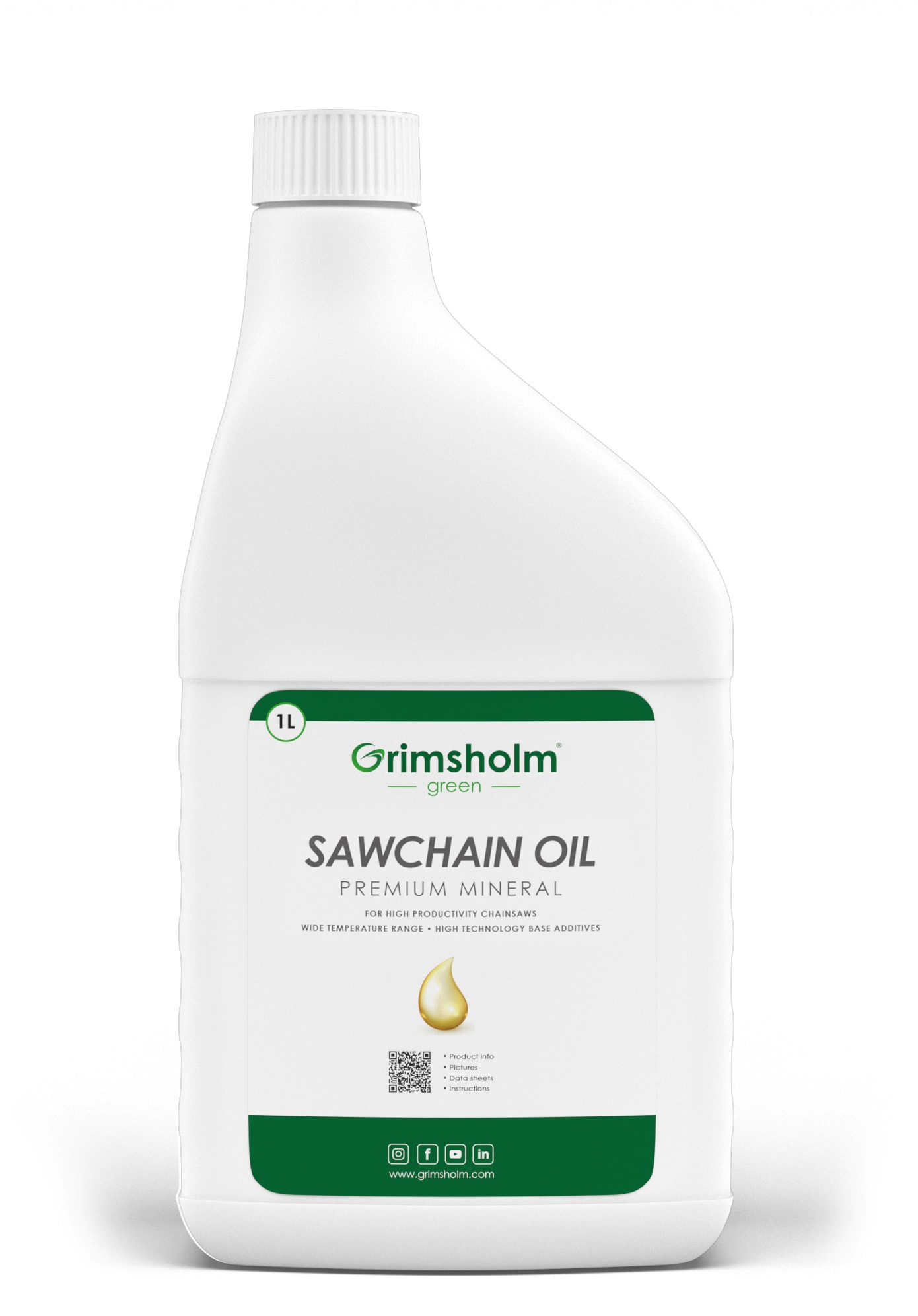 Grimsholm Sågkedjeolja Premium Mineral, 1 L