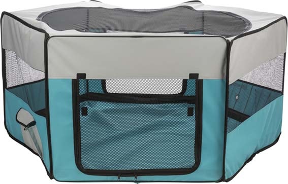 Utehage, nät/golv, Valp,polyester, ø 150 × 65 cm, turkos/lj -