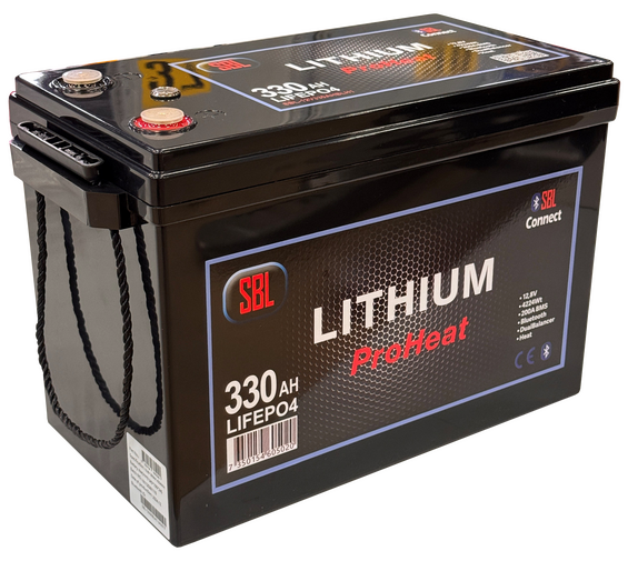 SBL 330Ah 12v Lithiumbatteri "underseat" Bluetooth + värme