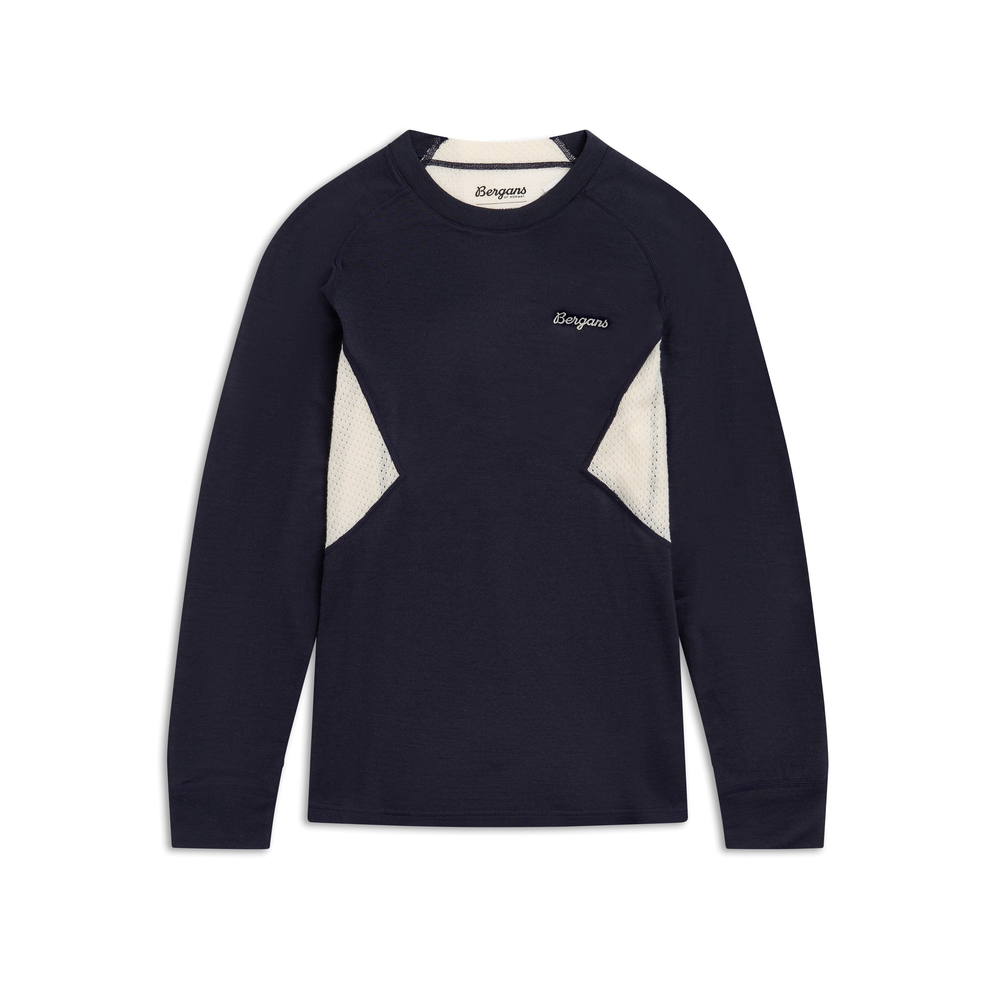 Bergans Inner:Pure Merino L/S Ulltrøye Dame Light Dusty Blue/Creme