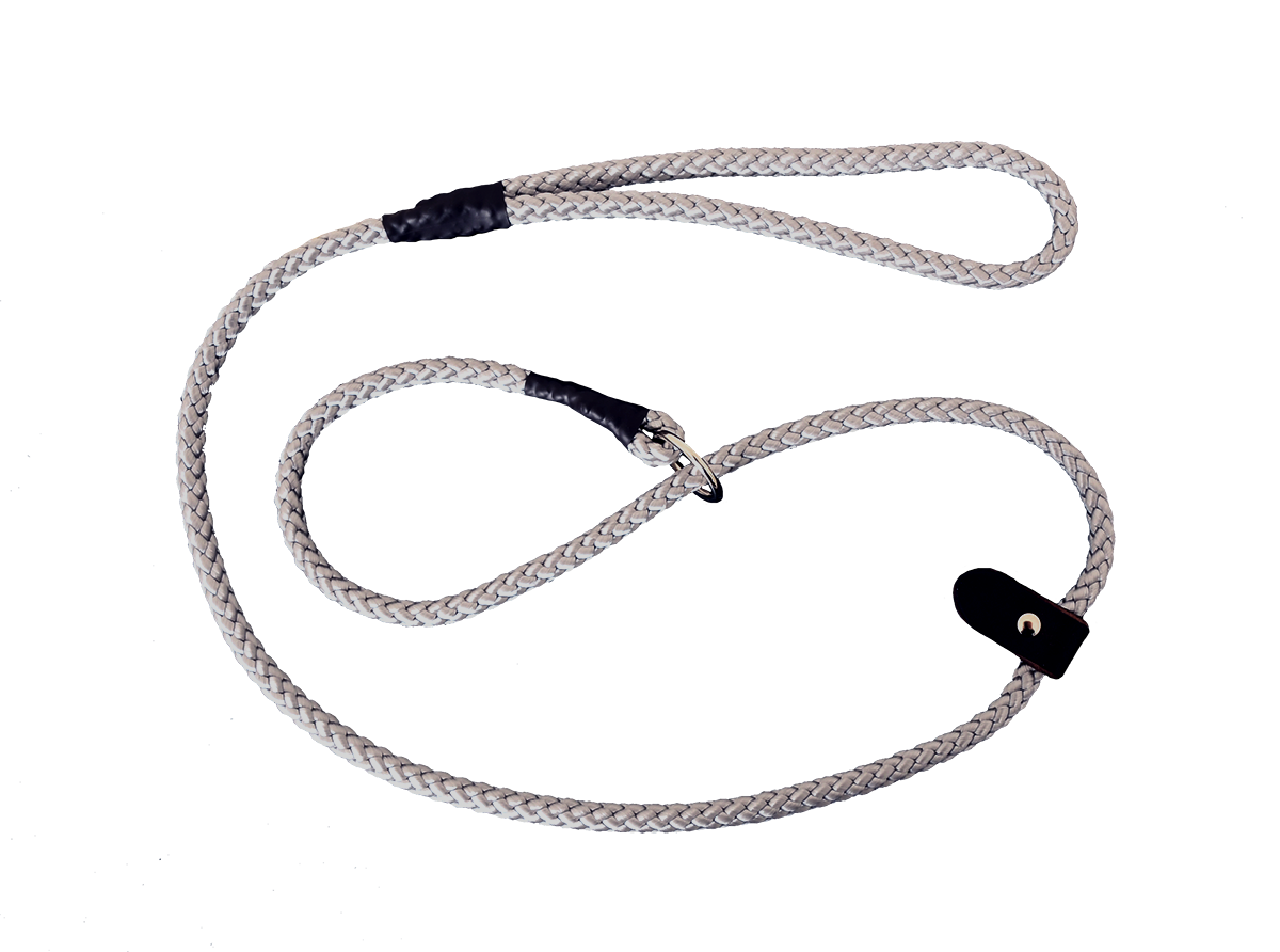 Retrieverkoppel Rund 10 mm - 120 cm - med ring och stopp