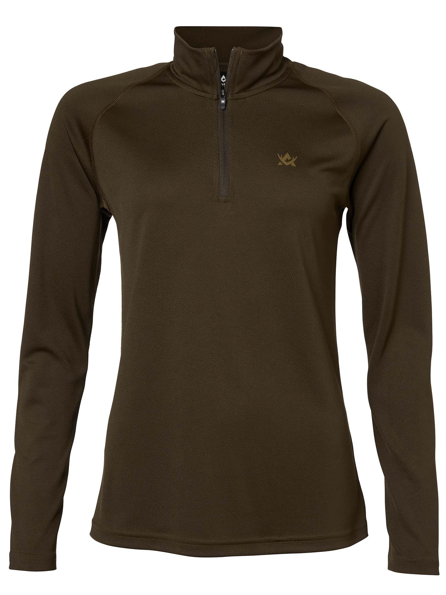 Alaska 1795 CoolDry Half-Zip Top Women Solid Brown