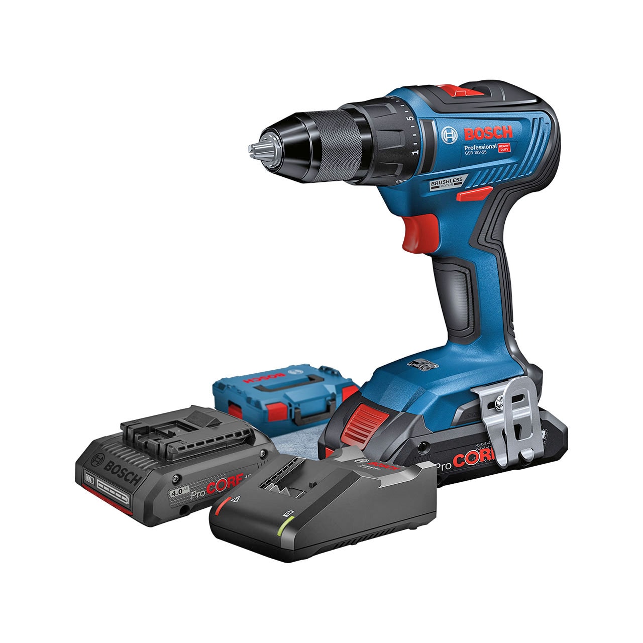 Bosch Skruvdragare GSR 18V-55 2X4Ah ProCore i L-CASE