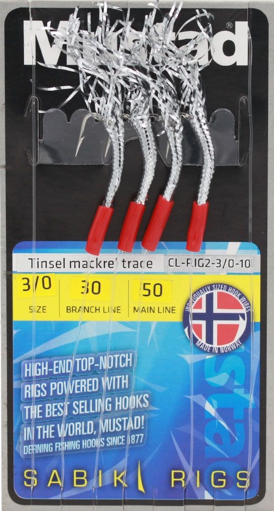 Mustad Wobbler Tinsel mackrel trace, 3/0