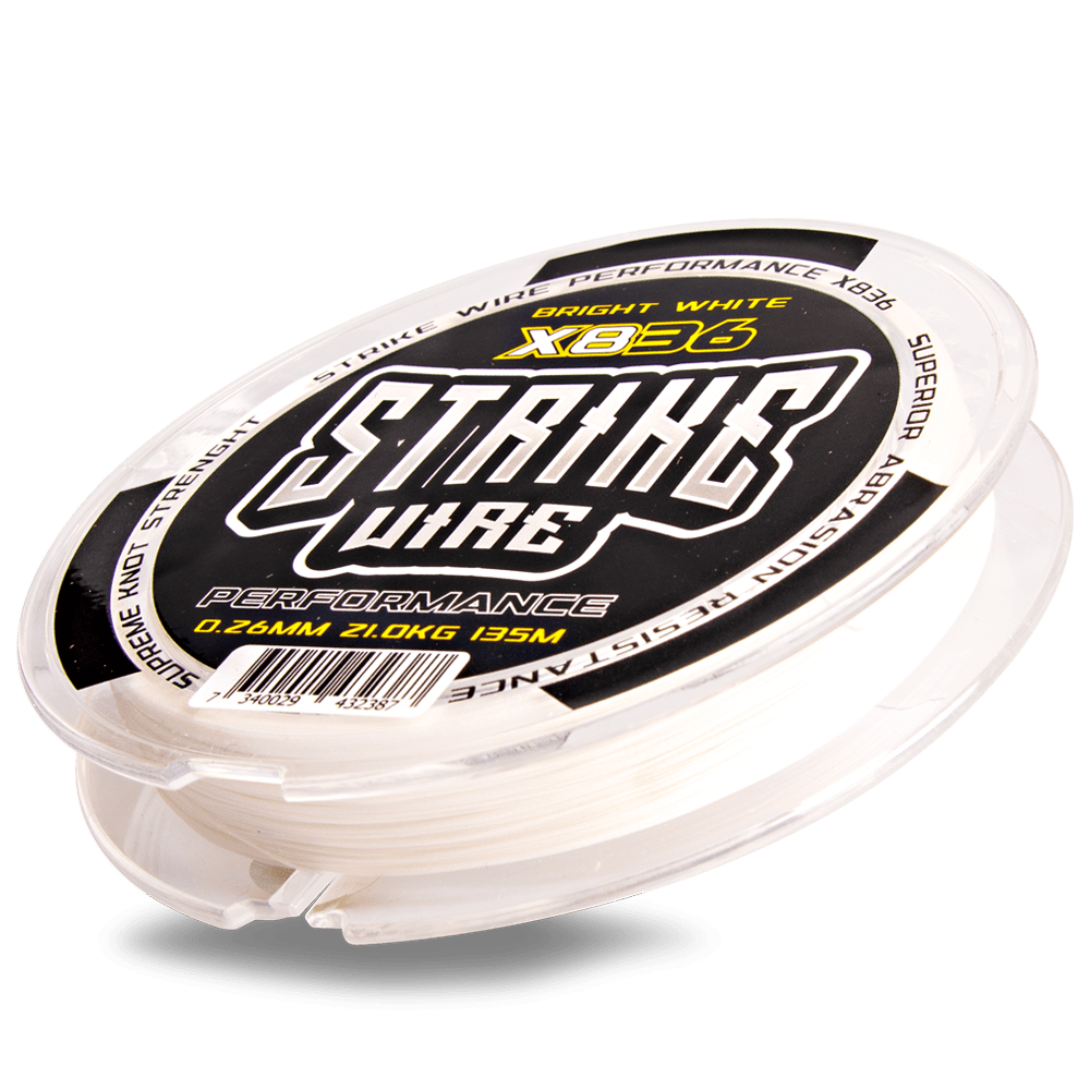 Strike Wire Performance 836 0,18mm/12kg -135m Bright White Flätlina