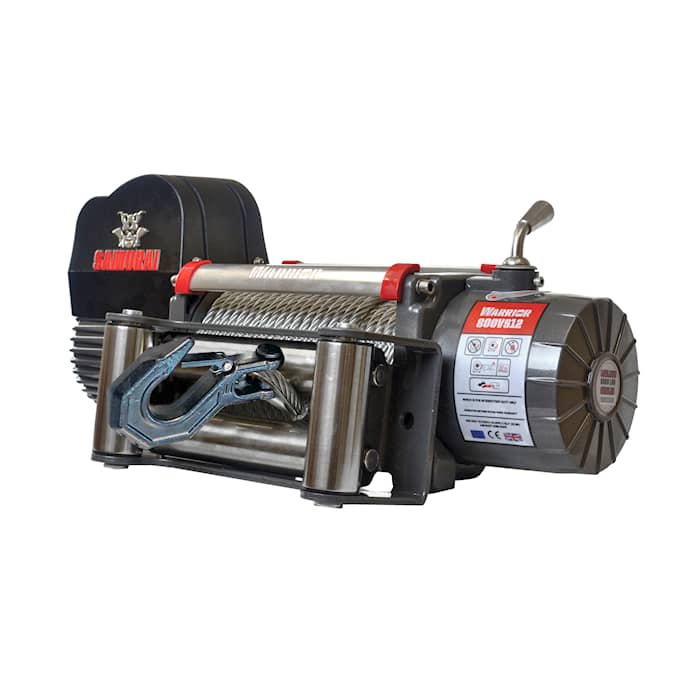 Warrior Winches Samurai V2 8000 Premium Vinsch, 24V Stålvajer