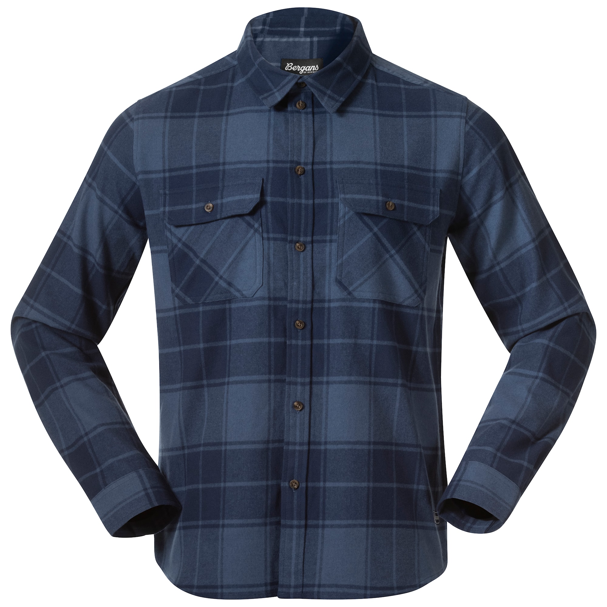 Bergans Nordmarka Flanellipaita Miehille Granite Blue/Navy Blue Check