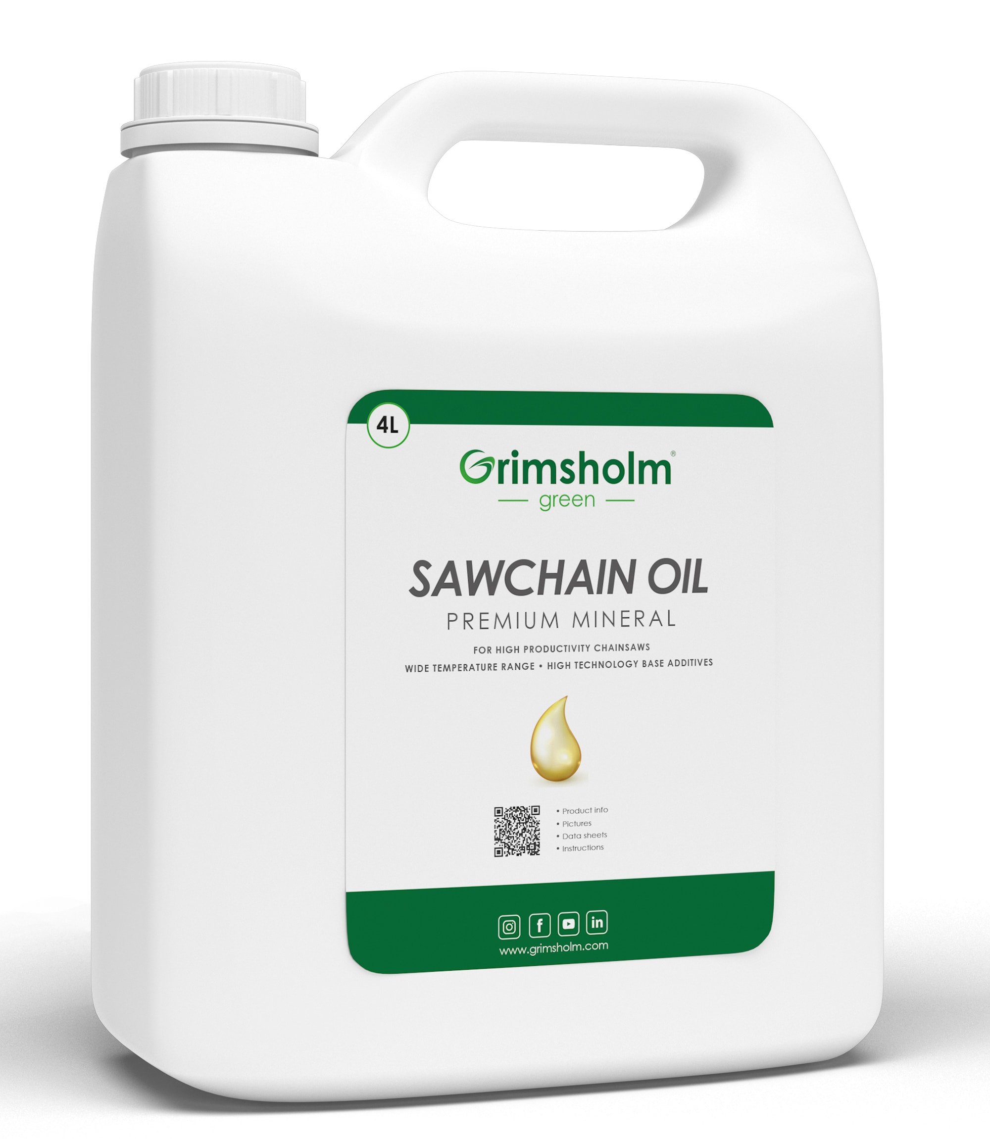 Grimsholm Sawchain oil Premium Mineral, 4 L