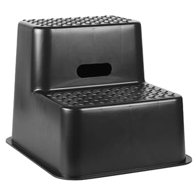 Tritthocker / Stehleiter 2-stufig Schwarz