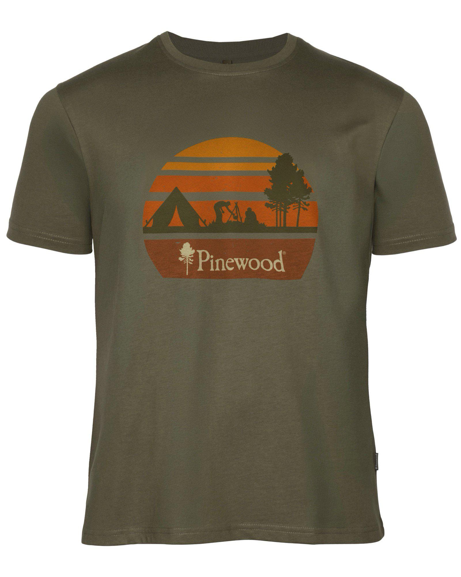 Pinewood Finnveden Recycled Outdoor T-shirt Herr Olive Melange Campsite