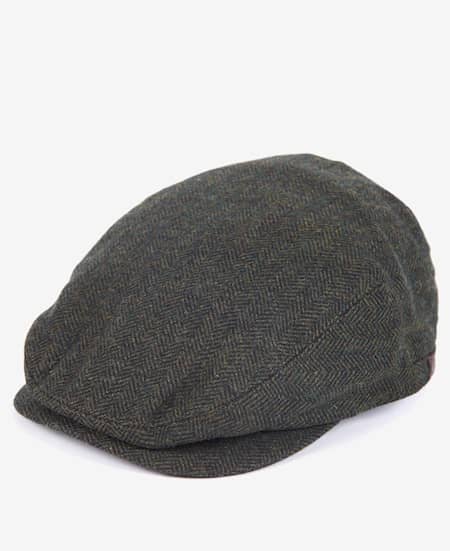 Barbour Barlow Flat Cap Oliv Herr