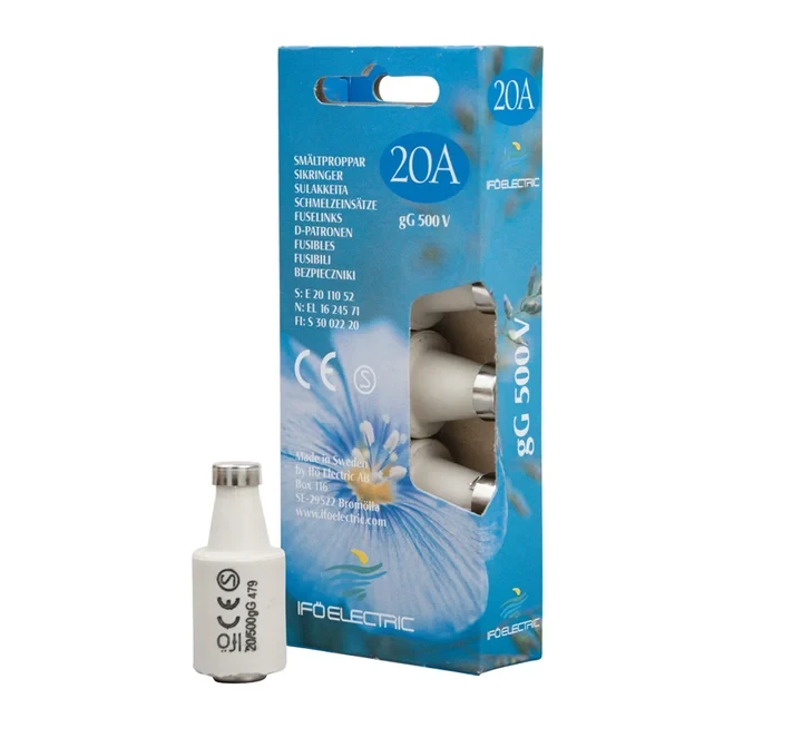 Ifö Electric Porslinssäkring 20A Blå Trög 5-pack