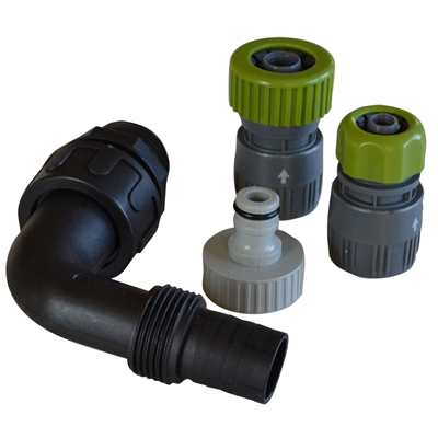 1 vinkelanslutning m/fitting för tryckpump