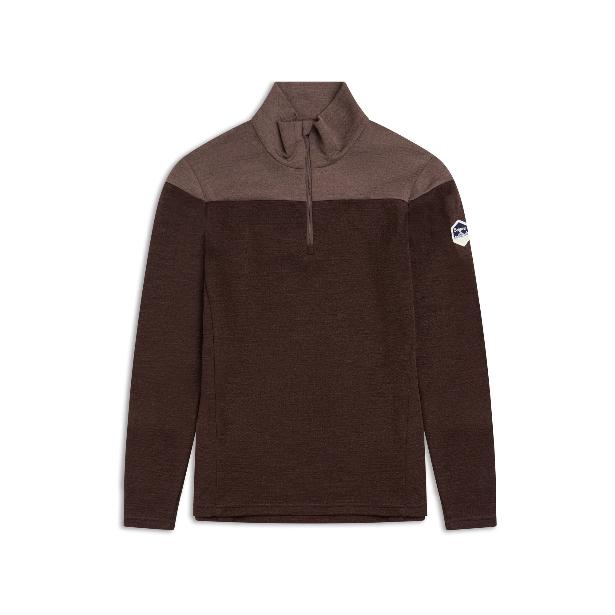 Bergans Inner:Dual Merino Half-Zip Ulltrøye Dame Dark Chocolate/Hot Cocoa