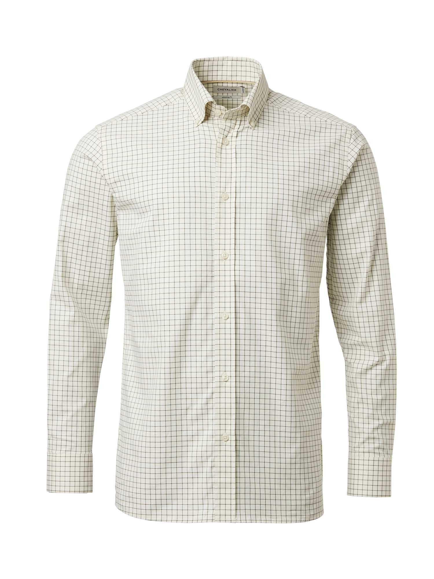 Chevalier Baron Shooting Fit Stretch Skjorta Herr Highland Green Tattersall