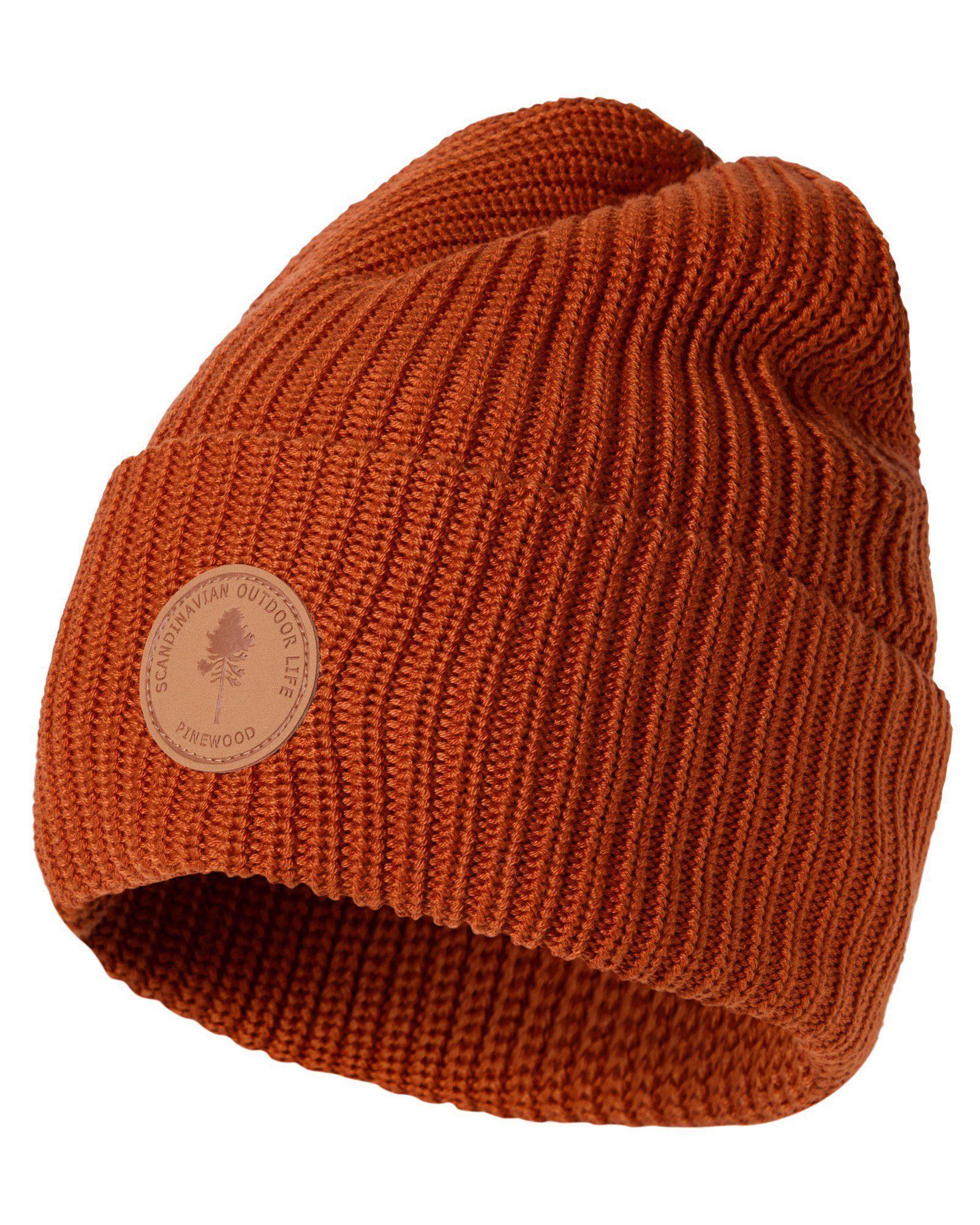 Pinewood Stickad Mössa Orange Clay