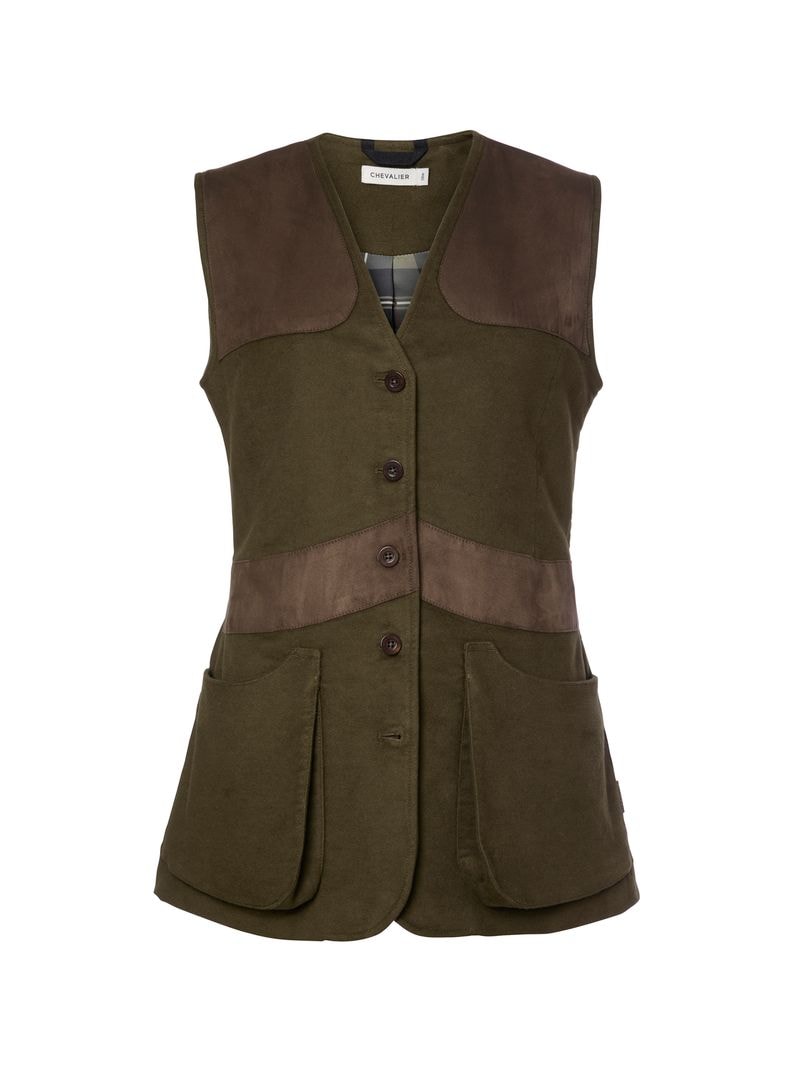 Chevalier Elemore Moleskin Shooting Vest Dame Forest Green