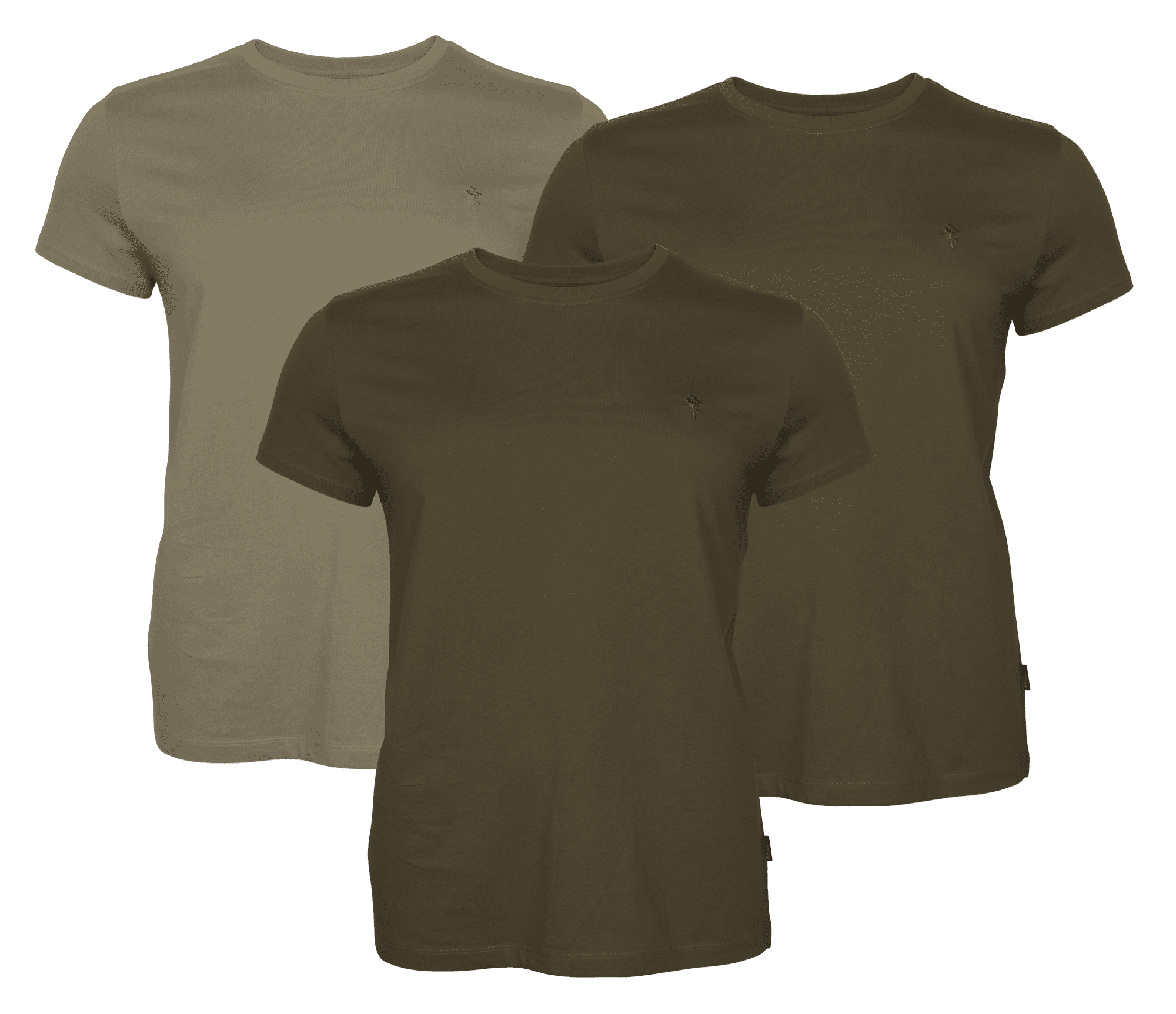 Pinewood 3-Pack T-Shirt Dam Green/Hunting Brown/Khaki