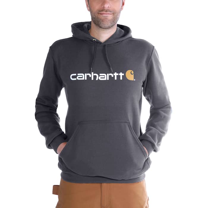 Carhartt Signature Logo Hoodie Herr Carbon Heather