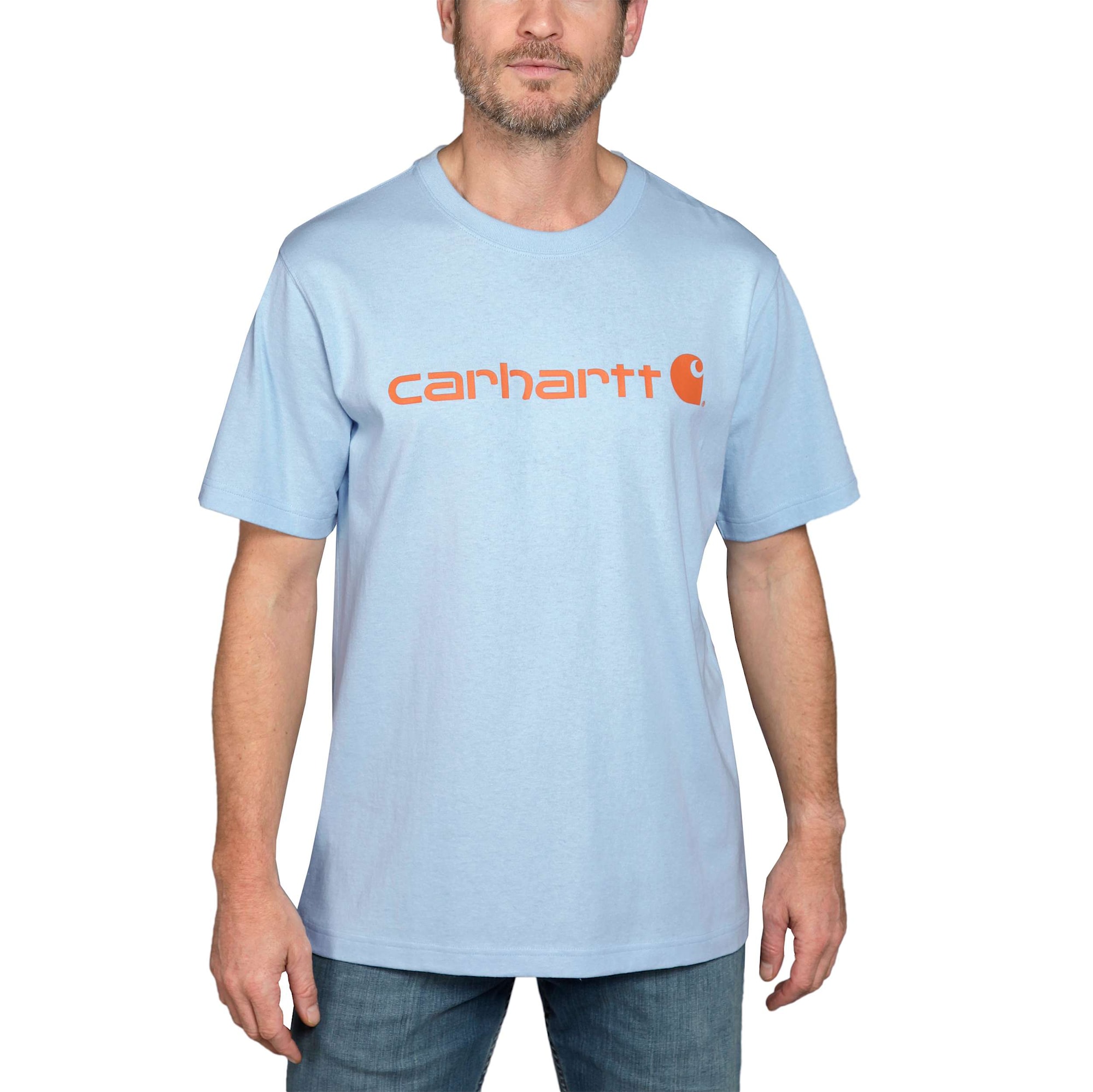 Carhartt Core logo T-shirt s/s, Herre, Moonstone