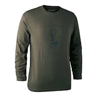 Deerhunter Logo T-Shirt mit langen Ärmeln Herren Bark Green