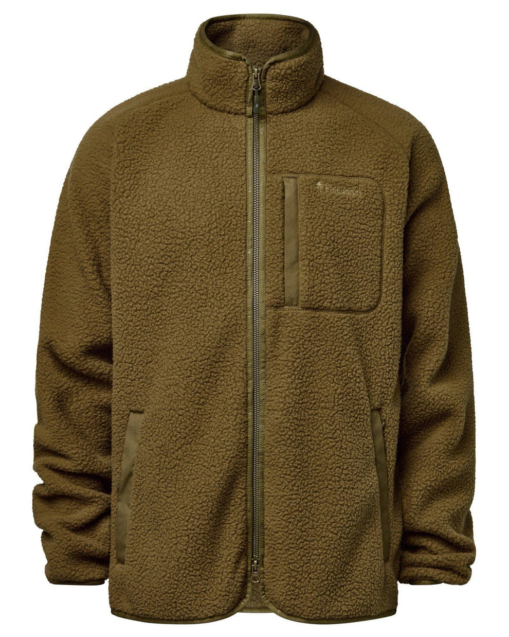 Pinewood Forest Pile Fleecejacka Herr Olive Green XL