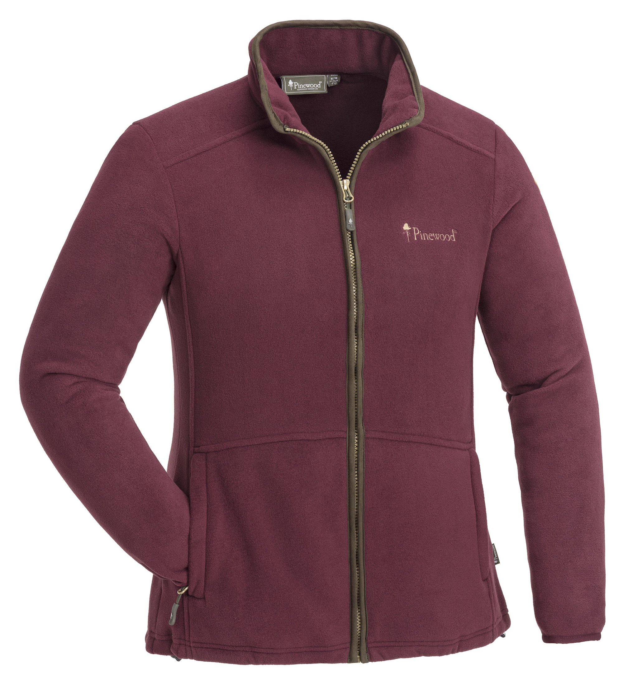 Pinewood Nydala Fleecejacka Dam Burgundy/Suede Brown S