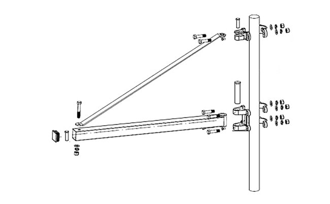 Warrior Winches Kiinnitysvarsi, kääntyvä, kiinteä, 600kg