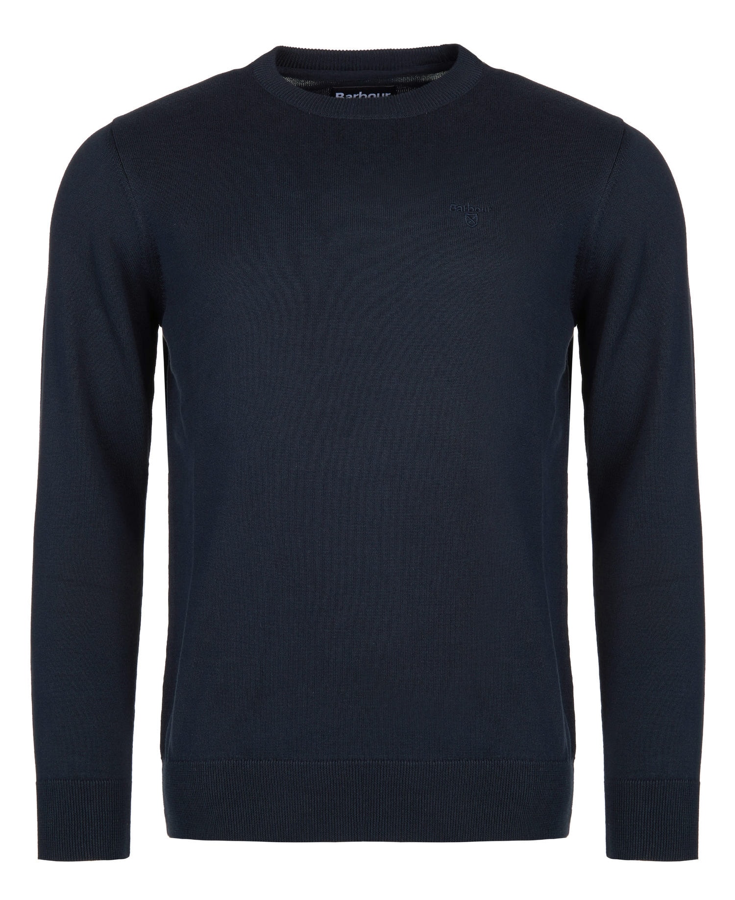 Barbour Pima Cotton Crew Neck Sweater Navy Herr