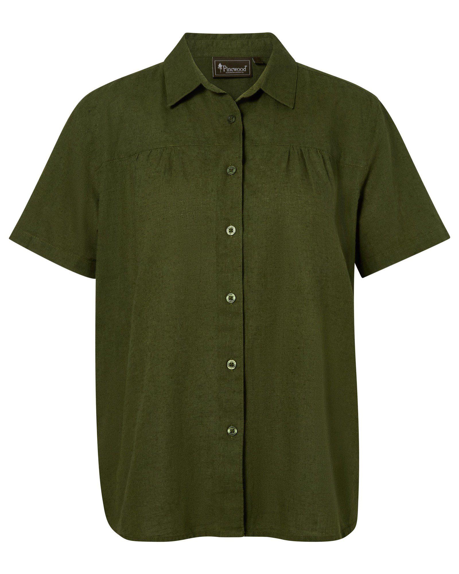 Pinewood Värnamo Hemp mix S/S Skjorta Dam Pine Green