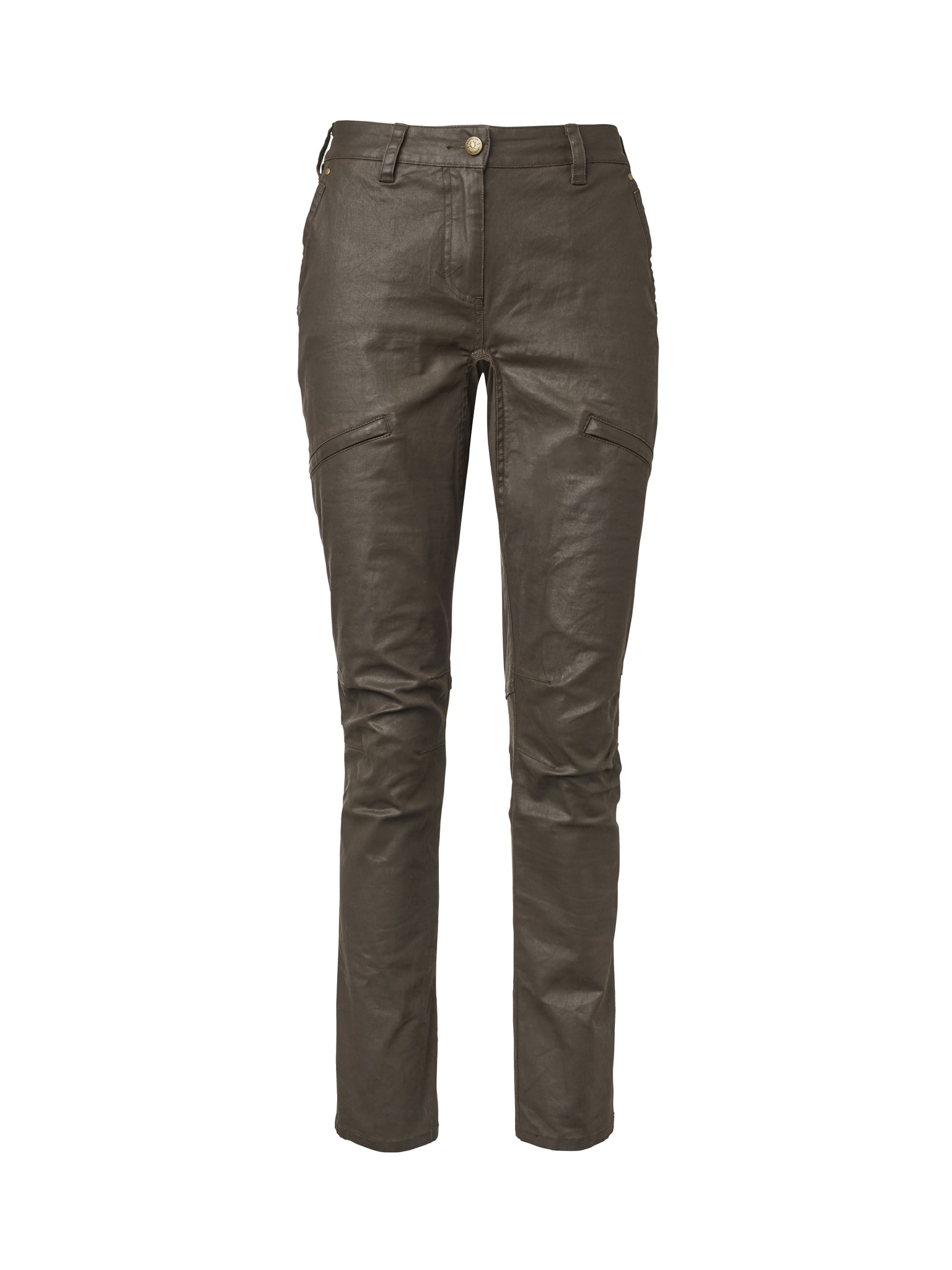 Chevalier Vintage Nahka Housut Naiset Ruskea