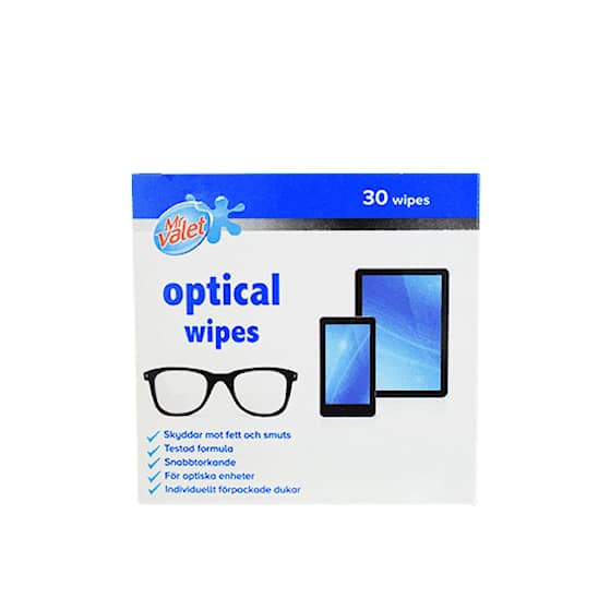 Mr Valet Optical Wipes 30-pakning