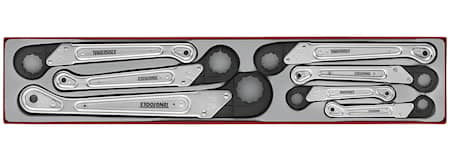 Teng Tools Ringnyckelsats TTXQRS07 13-32mm, öppningsbara 7 delar