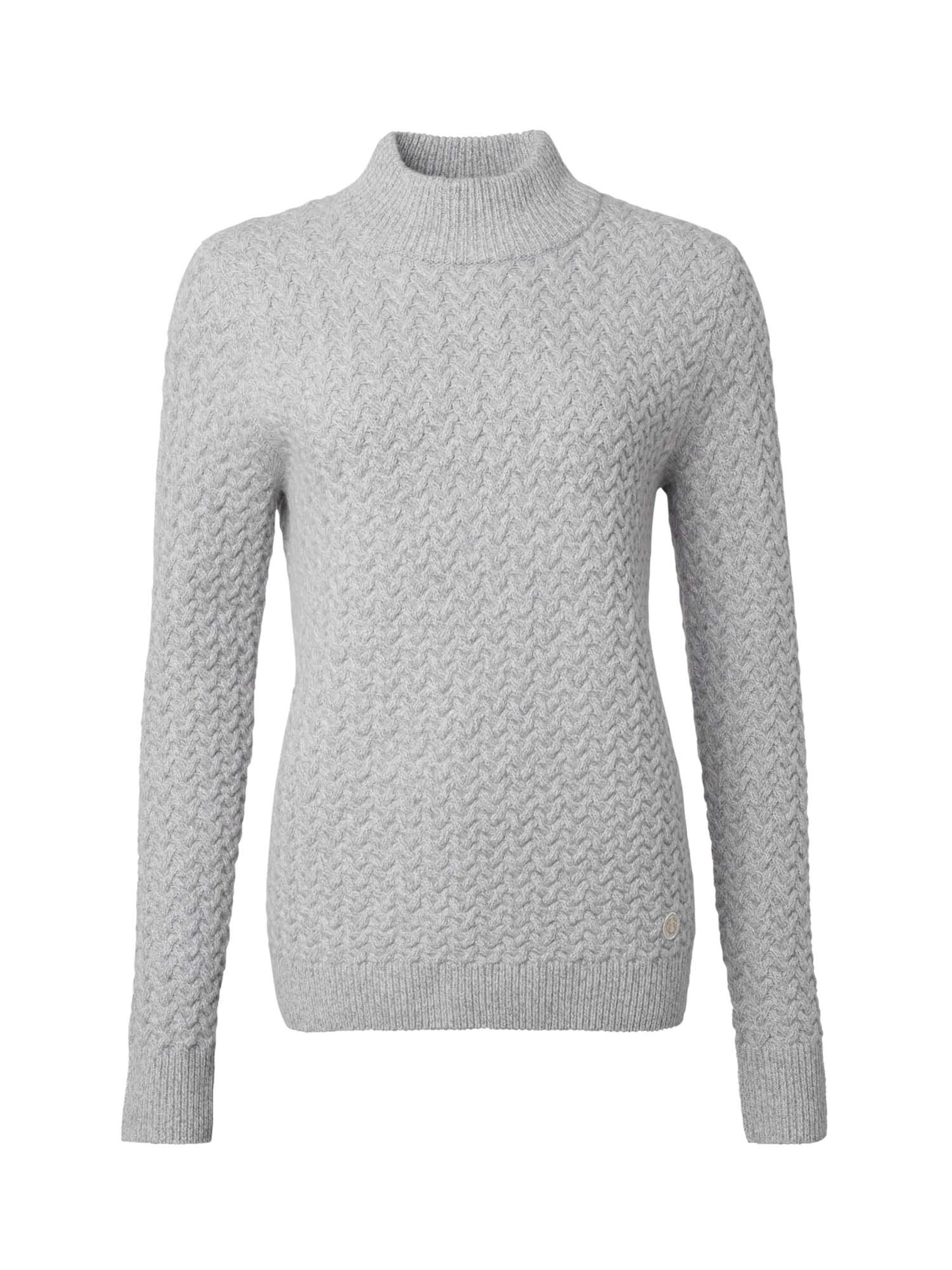 Chevalier Minley Mockneck Wool Pullover Women Light Grey Melange 40W