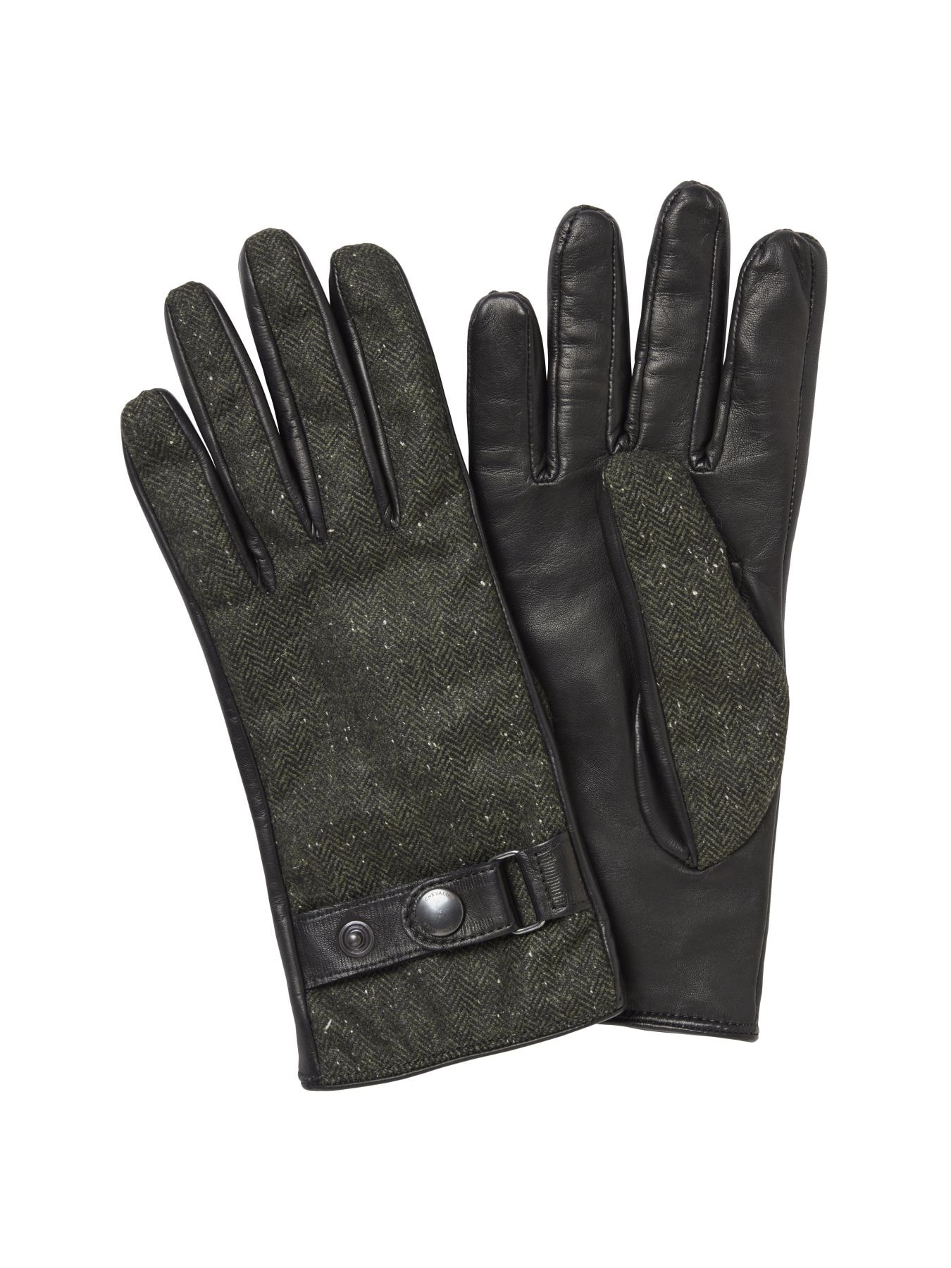 REA/Black Friday Chevalier Jane Tweed Gloves Women Dark Green Herringbone 7