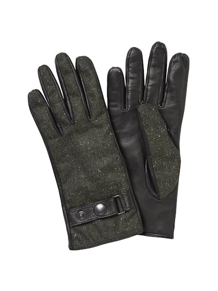 Chevalier Jane Tweed Gloves Women Dark Green Herringbone