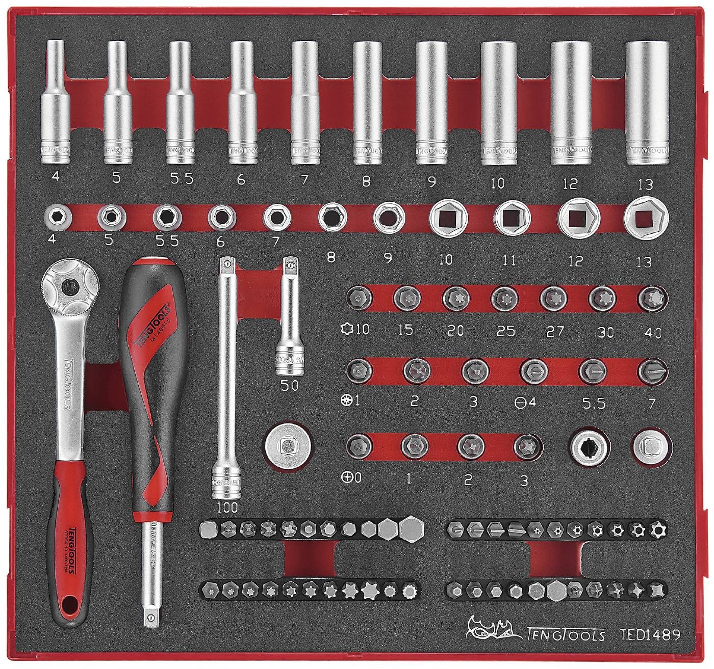 Teng Tools Hylsnyckelsats TED1489 1/4 EVA 89 delar