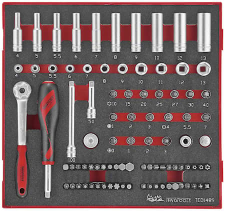 Teng Tools Hylsnyckelsats TED1489 1/4 EVA 89 delar