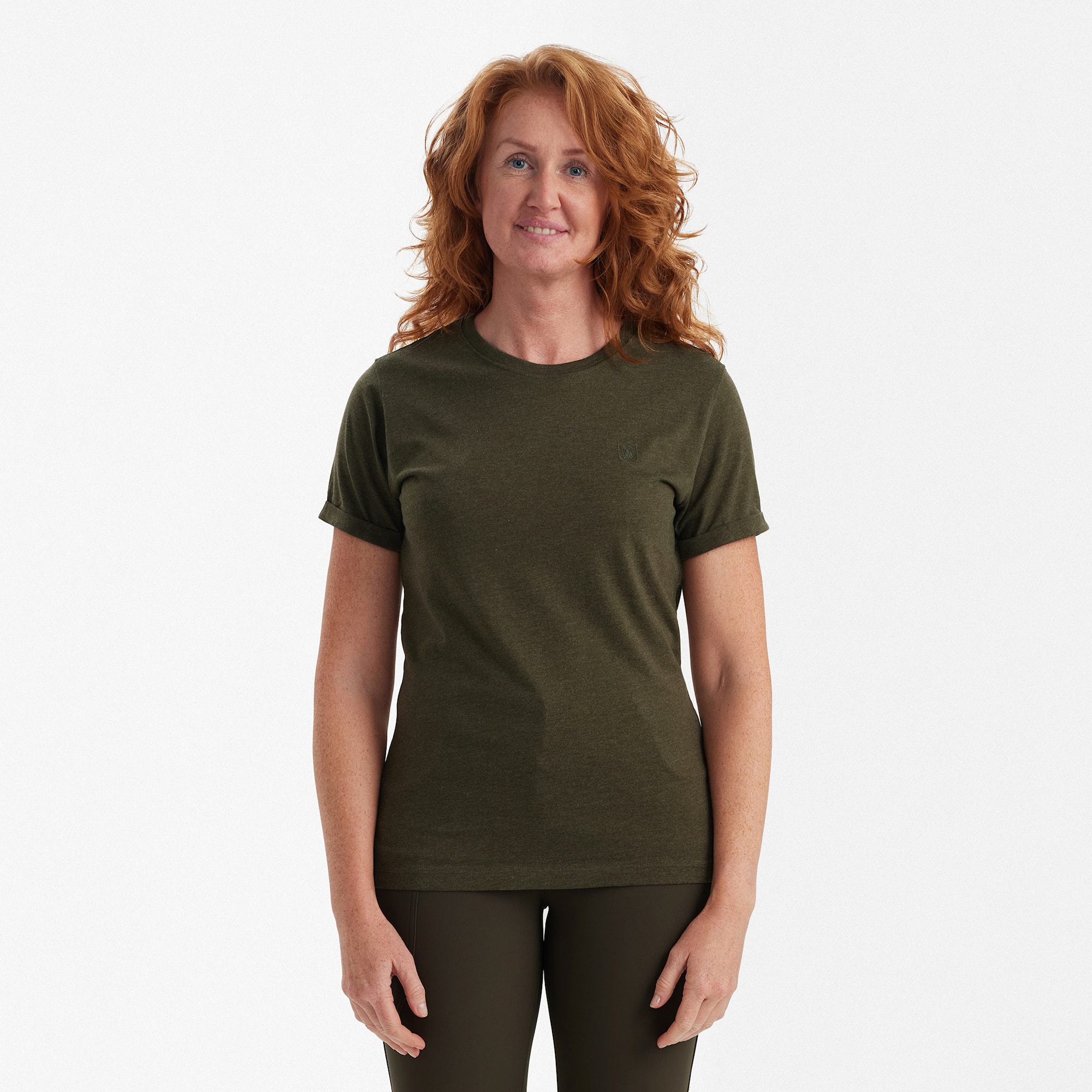 Deerhunter Dame Basic 2-pack T-shirt Dame Adventure Grøn Melange