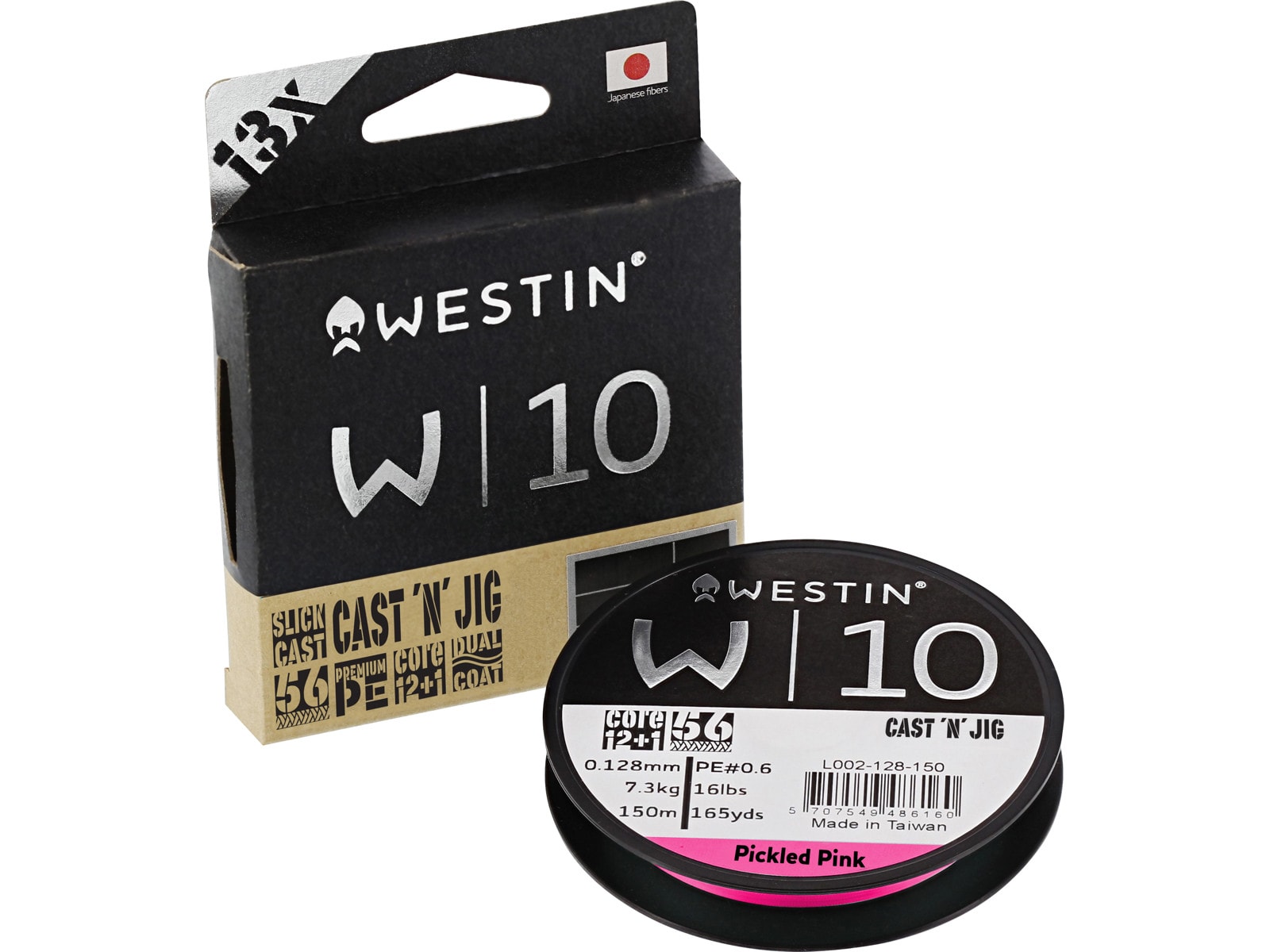 Westin W10 13-Braid Cast 'n' Jig 110m 0.08mm 6.0kg 13LBS Pickled Pink -