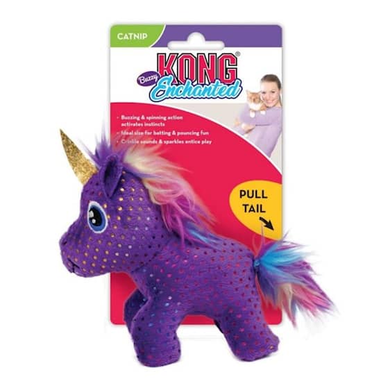 KONG Toy Enchanted Buzzy Unicorn Lilla 10cm