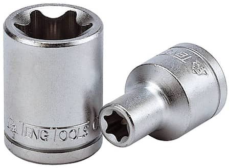 Teng Tools TX-top. Med 1/4\" firkantfatning. M140704-C / M140708-C