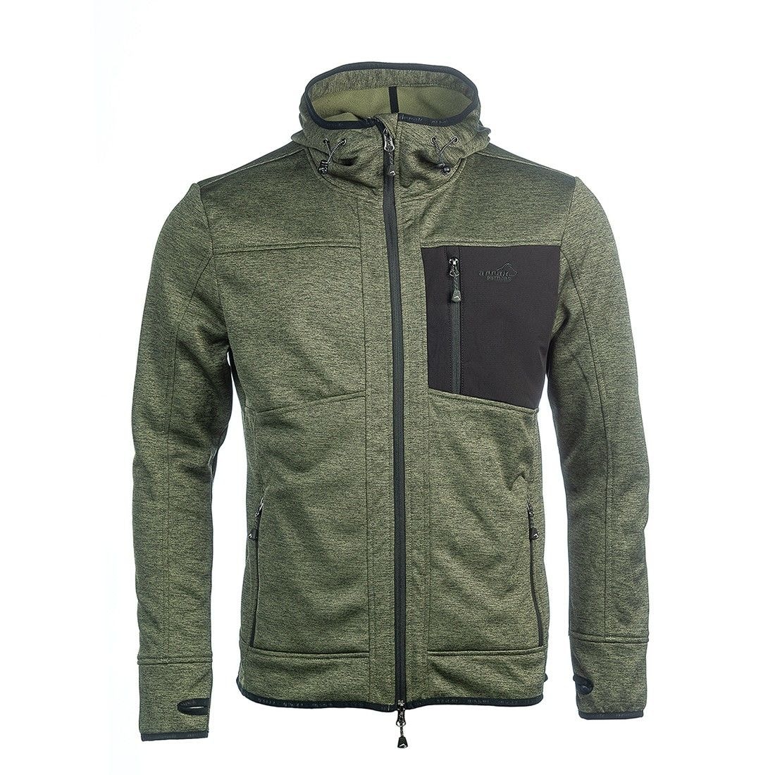 Arrak Outdoor Wildlife Hood Fleecejacka Herr Grön